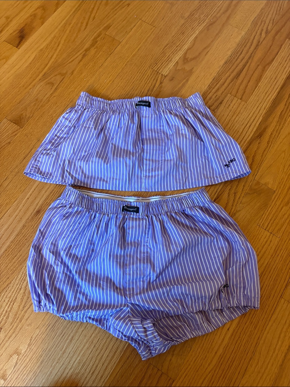 Hommegirls striped Skort and Shorts Set - made in italy